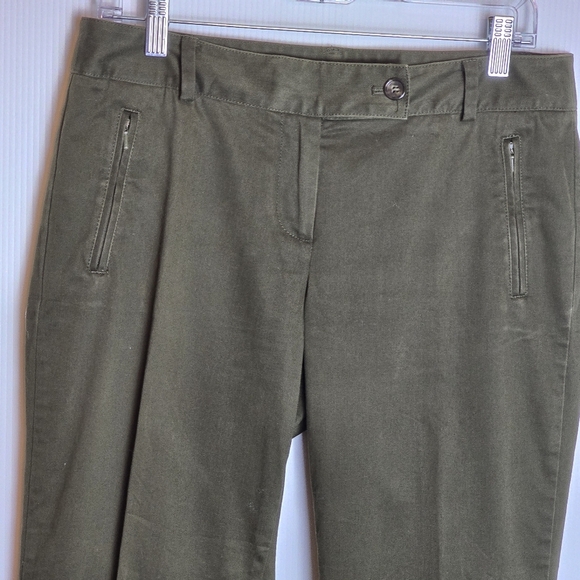 Talbots Women's Brown Signature Straight Leg Stretchy Size 8P Zippered Pockets - Picture 4 of 15